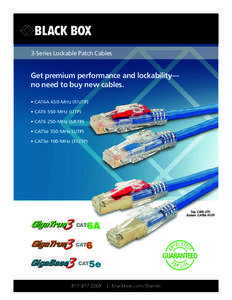 3-Series Lockable Patch Cables  Get premium performance and lockability— no need to buy new cables.  BLACK BOX