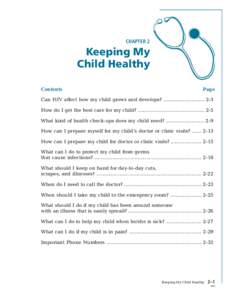 CHAPTER 2  Keeping My Child Healthy Contents