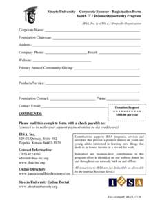 Microsoft Word - Streets University Company Donor Form.doc