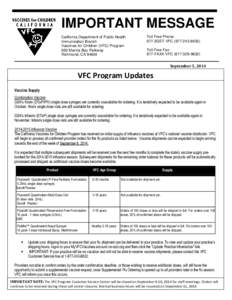 Health / Influenza vaccine / FluMist / Fluzone / Vaccines for Children Program / DPT vaccine / Sanofi Pasteur / Influenza / MedImmune / Vaccines / Vaccination / Medicine