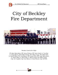 City of Beckley Fire Department[removed]Annual Report City of Beckley Fire Department