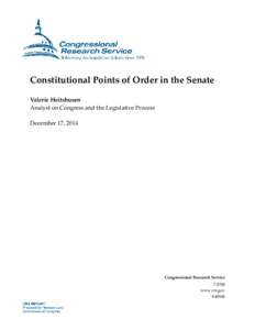 Constitutional Points of Order in the Senate
