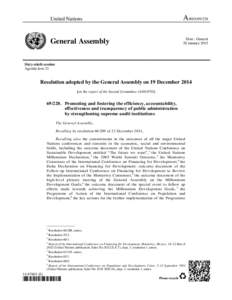 International Organization of Supreme Audit Institutions / International relations / United Nations / Audit / Monterrey Consensus / Office of the Comptroller and Auditor General /  Bangladesh / Australian National Audit Office / Auditing / Development / Risk