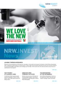 NRW.INVEST News[removed]LEADING THROUGH RESEARCH
