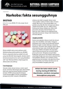 Indonesian  Narkoba: fakta sesungguhnya EKSTASI (E, Ex, E n C, eccy, MDMA, XTC, telur, pinger, biscuit disko, pil)