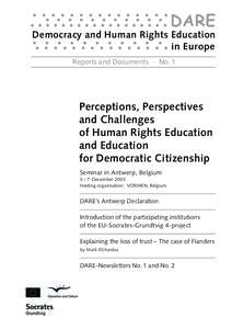 . .. . .. .. .. .. .. . .. .. .. .. .. . . . . . . . . . . . . . . . . . . . DARE Democracy and Human Rights Education .. .. .. . .. .. ... .. .. . .. .. .. . in Europe Reports and Documents · No. 1