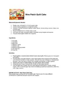 Layer cake / Quilt / Dessert bar / Hot milk cake / Food and drink / Cakes / Icing