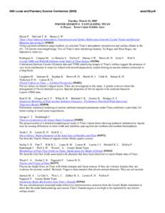 40th Lunar and Planetary Science Conference[removed]sess328.pdf Tuesday, March 24, 2009 POSTER SESSION I: TANTALIZING TITAN