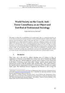 World Society on the Couch: Anti-Terror Consultancy as an Object and Test-Bed of Professional Sociology