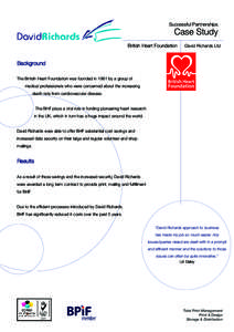 Successful Partnerships  Case Study British Heart Foundation  David Richards Ltd