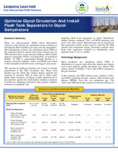 Optimize Glycol Circulation And Install Flash Tank Separators In Glycol Dehydrators