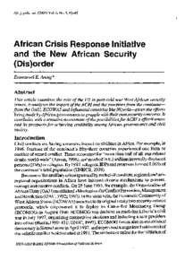 Afr.j. polit, sci[removed]Vol. 6, No. 1,[removed]African Crisis Response Initiative