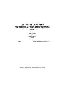 Abstracts of papers, presented at the STAR Session, 1996