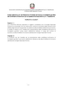 Commissario straordinario per la liquidazione della società EXPO 2015 S.p.A. in liquidazione. Il Direttore della Segreteria Tecnica all’incarico Avviso esplorativo per manifestazione d’interesse all’in carico di c