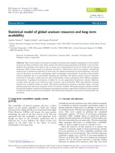 EPJ Nuclear Sci. Technol. 2, ) © A. Monnet et al., published by EDP Sciences, 2016 DOI: epjn/e2016x Nuclear Sciences