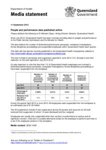 Department of Health People and Performance data