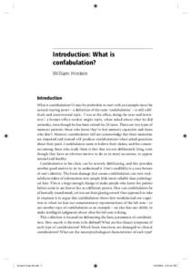 Introduction: What is confabulation? William Hirstein Introduction What is confabulation? It may be preferable to start with an example since the