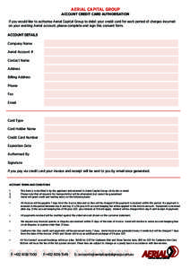 Aerial Account Credit Card Form