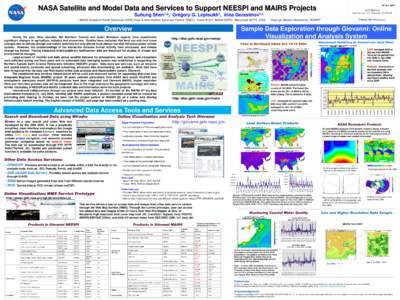 GC31A[removed]NASA Satellite and Model Data and Services to Support NEESPI and MAIRS Projects AGU 2009 Fall San Francisco , CA December[removed]