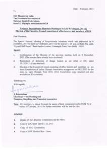 MEMORANDUM AND RULES AND REGULATIONS OF INDIAN OLYMPIC ASSOCIATION