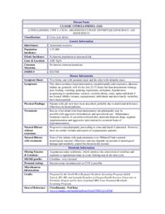 Disease Name CLASSIC CITRULLINEMIA (ASS) (CITRULLINEMIA, TYPE I; CTLN1; ARGININOSUCCINATE SYNTHETASE DEFICIENCY; ASS DEFICIENCY) Urea cycle defect Classification: