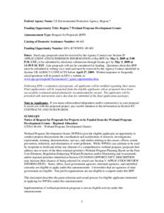Region 7 Wetland Program Development Grants, EPA-R7WWPD-09-02