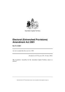 Electoral (Entrenched Provisions) Amendment Act 2001