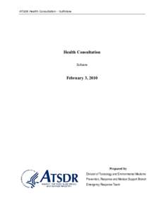 ATSDR Health Consultation - Sulfolane  Health Consultation Sulfolane  February 3, 2010