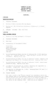 TOWNSHIP OF WALL REGULAR MEETING FEBRUARY 26, 2014 PROPOSED AGENDA ___________________________ 7:00 P.M.