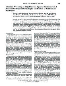 Ind. Eng. Chem. Res. 2004, 43, [removed]Chemical Processing in High-Pressure Aqueous Environments. 7. Process Development for Catalytic Gasification of Wet Biomass