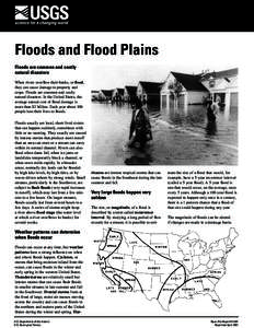 Floods and Flood Plains Floods are common and costly natural disasters When rivers overflow their banks, or flood, they can cause damage to property and crops. Floods are common and costly