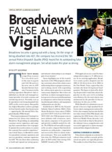 Special Report: Alarm Management  Broadview’s False Alarm  Vigilance