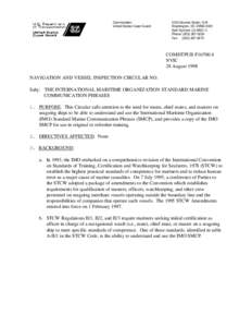 Law of the sea / Water transport / Standard Marine Communication Phrases / Titles / Vessel traffic service / STCW / Chief mate / SMCP / International Regulations for Preventing Collisions at Sea / Transport / International Maritime Organization / Water