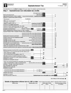 SK428  Saskatchewan Tax T1 General – 2009