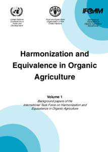 Harmonization and Equivalence in Organic Agriculture - Vol. 1