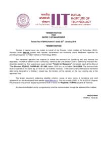 Microsoft Word - Tender for Manpower IIT BHU jan 16