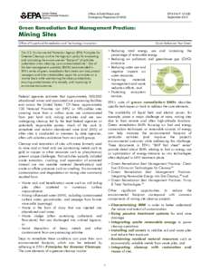 Green Remediation Best Management Practices: Mining Sites
