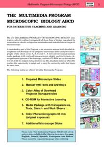 Multimedia Program Microscopic Biology ABCD  THE MULTIMEDIA PROGRAM MICROSCOPIC BIOLOGY ABCD FOR INTERACTIVE TEACHING AND LEARNING