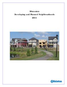 2011 Developing and Planned Neighbourhoods
