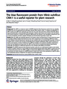 The blue fluorescent protein from Vibrio vulnificus CKM-1 is a useful reporter for plant research