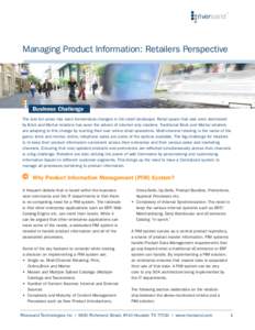 riversand  TM Managing Product Information: Retailers Perspective