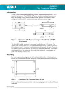GMM220 CO2 Transmitter Modules Introduction Vaisala GMM220 transmitter modules are versatile instruments for measuring CO2 in industrial applications. The CARBOCAP® sensor is silicon based and its operation is based on 