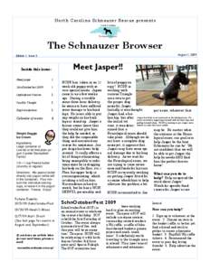 North Carolina Schnauzer Rescue presents  The Schnauzer Browser August 1, 2009  Edition 1, Issue 3