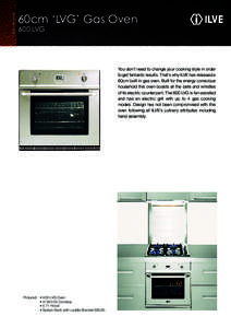 Built-in OVENS  60cm ‘LVG’ Gas Oven 600 LVG  You don’t need to change your cooking style in order