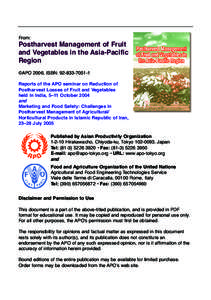 From:  Postharvest Management of Fruit and Vegetables in the Asia-Pacific Region ©APO 2006, ISBN: 