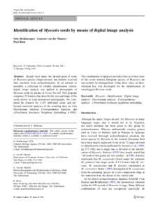 Veget Hist Archaeobot DOIs00334ORIGINAL ARTICLE  Identification of Myosotis seeds by means of digital image analysis