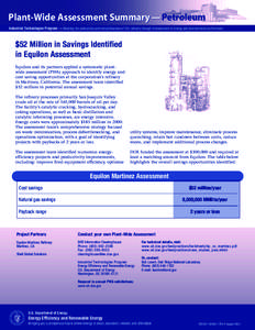 $52 Million in Savings Identified in Equilon Assessment: Plant-Wide Assessment Summary--Petroleum Fact Sheet. Industrial Technologies Program (BestPractices).