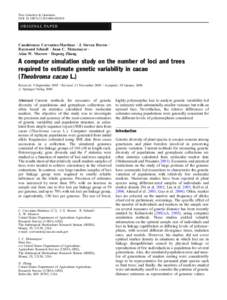 Tree Genetics & Genomes DOI[removed]s11295[removed]ORIGINA L PA PER  Cuauhtemoc Cervantes-Martinez . J. Steven Brown .