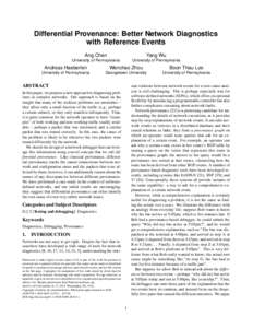 Differential Provenance: Better Network Diagnostics with Reference Events