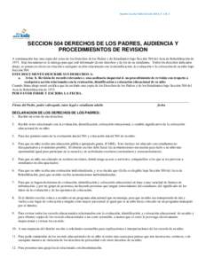 Microsoft Word - EC 504 A-3 Parent-Hearing Rights2 Spanish